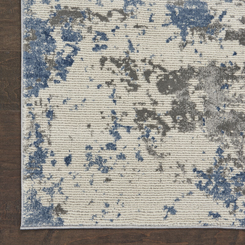 Rustic Textures RUS08 Gray/Blue 2'2" x 7'6" Rug image number 2