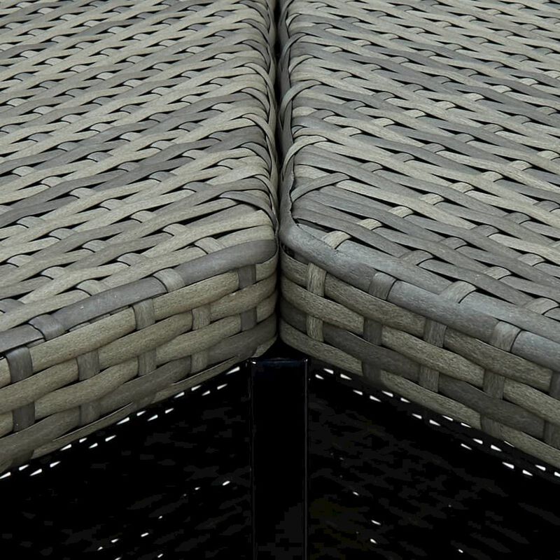 Bar Table Gray PE rattan, steel Corner Bar Table Rectangular