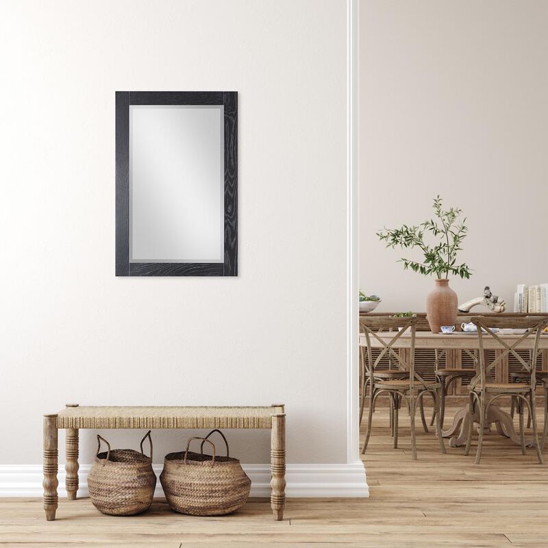 Altair 24 Rectangular Bathroom Wood Framed Wall Mirror in Black Oak