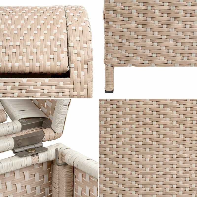 Ellison All-Weather Wicker/Metal Swing Top Hideaway Outdoor Trash Can