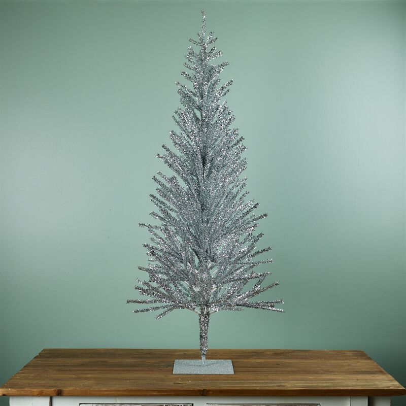 Decorative Pine Tree with Reflective Texture for Christmas Home Accents