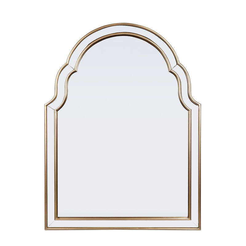 HomeRoots 24" Gold Arch Metal Framed Accent Mirror image number 2