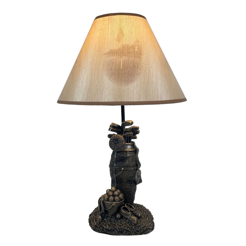 Golf Lovers Tee Light Golf Bag Table Lamp w/Decorative Shade image number 0