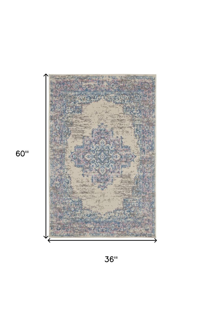 HomeRoots Medallion Distressed Non Skid Area Rug image number 3