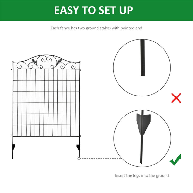 Metal Decorative Fence Panel for Yard Patio and Pathway Edging image number 2