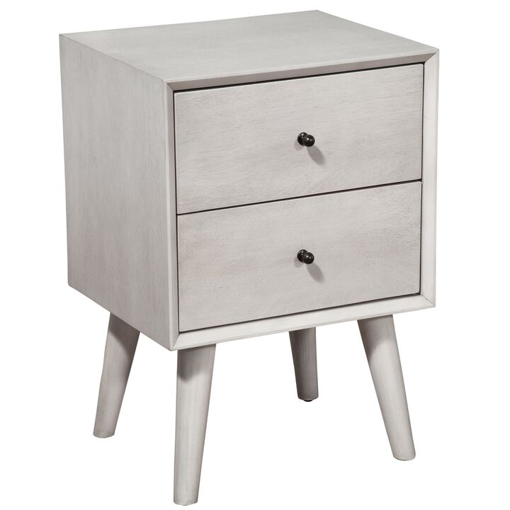 Century-Style Modern Nightstand with 2 Drawers – Wooden Bedside Storage Table
