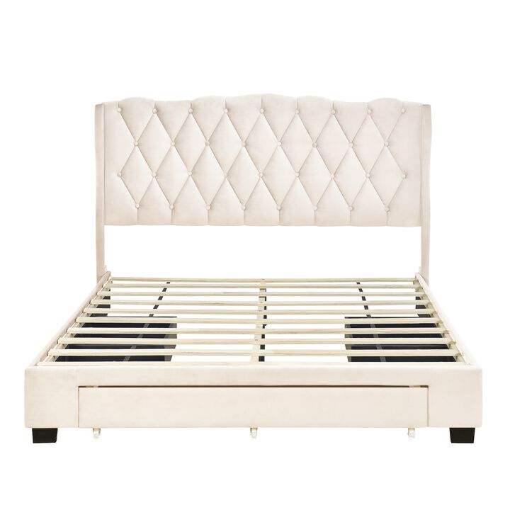 Merax Upholstered Platform Bed Upholstered Platform Bed, No Box Spring Needed
