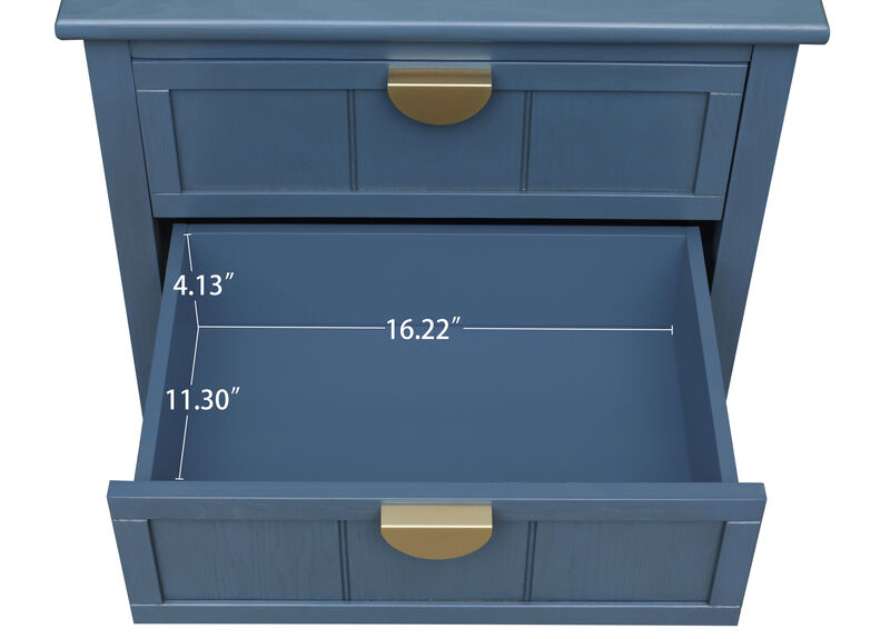 2 Drawer Side table,American style, End table,Suitable for bedroom, living room