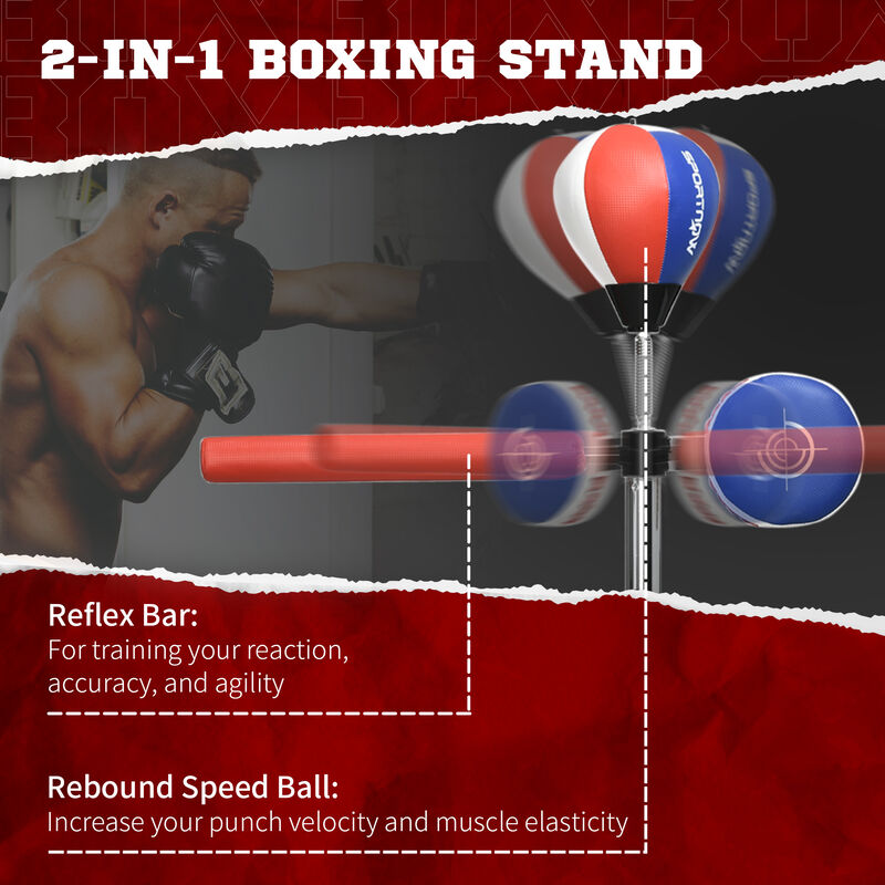 Hivvago Free-Standing Boxing Bag with Speed Bag and Reaction Bar image number 3