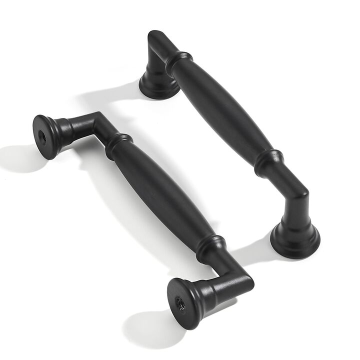 ZAUYX 10 Pack 4 Inch Hole Center Matte Black Cabinet pulls Solid Heavy Duty Cabinet Pull Cabinet Handles Kitchen Cabinet Hardwar