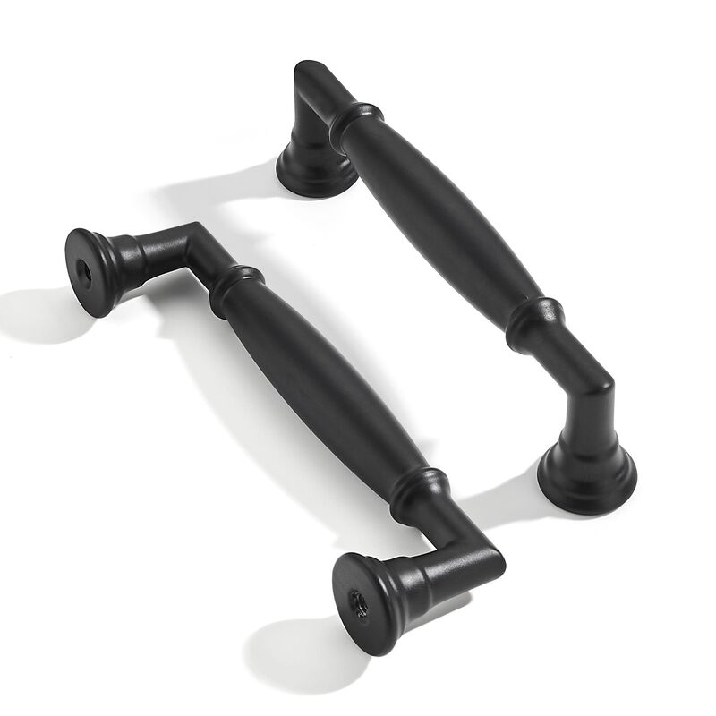 ZAUYX 10 Pack 4 Inch Hole Center Matte Black Cabinet pulls Solid Heavy Duty Cabinet Pull Cabinet Handles Kitchen Cabinet Hardwar