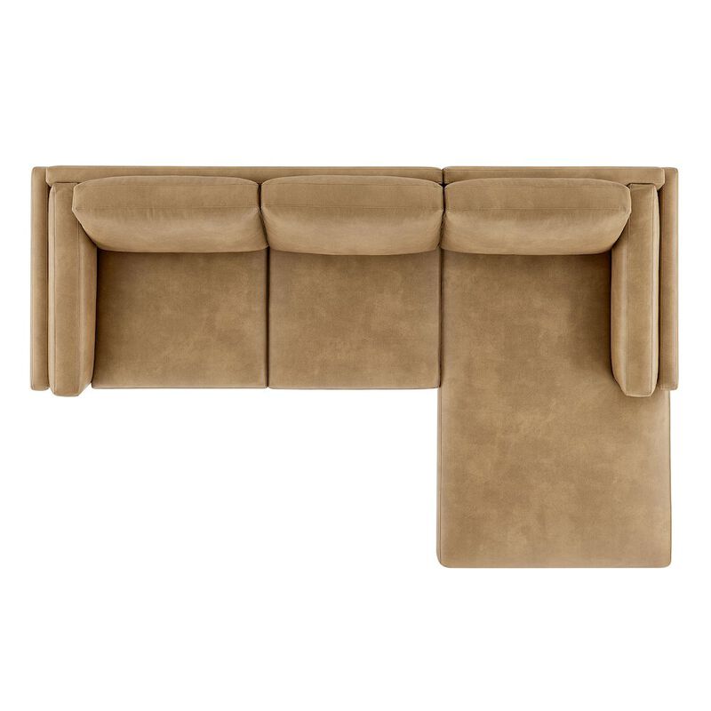 Roscoe Right-Facing Vegan Leather Sectional Sofa with Chaise image number 3