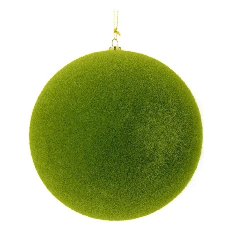 Vickerman Moss Green Flocked Ball Ornament - image number 2