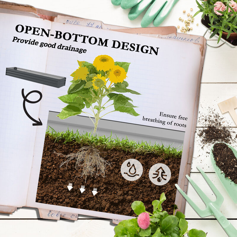 Hivvago Durable Raised Planter for Flowers and Veggies image number 4