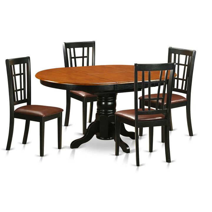 5 PC Kitchen Table set-Dining Table with 4 Wooden Kitchen Chairs