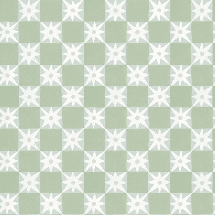 Stardust Green Checkerboard Peel & Stick Wallpaper (Set of 2)