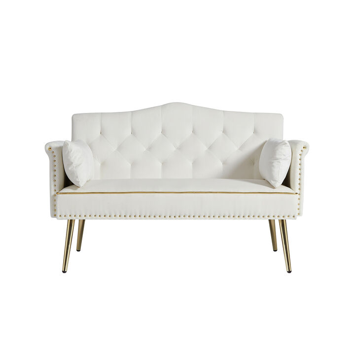 Strolk Modern Velvet Loveseat Sofa