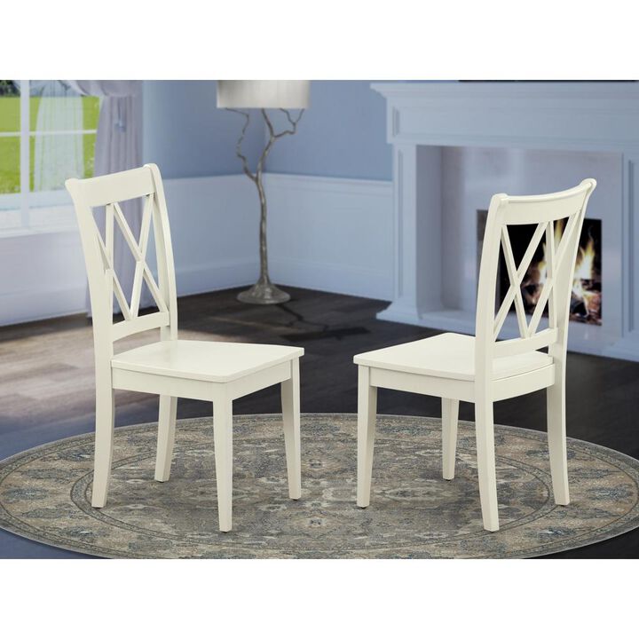 East West Furniture Dining Chair Linen White, CLC-LWH-W