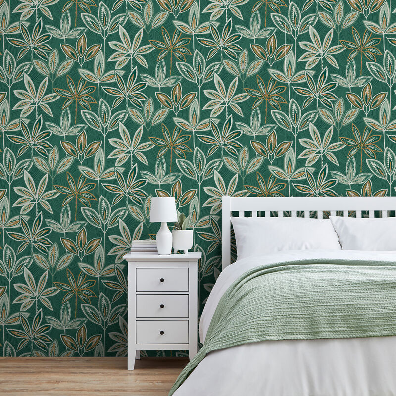 Bohan Green Decorative Tree Wallpaper image number 2