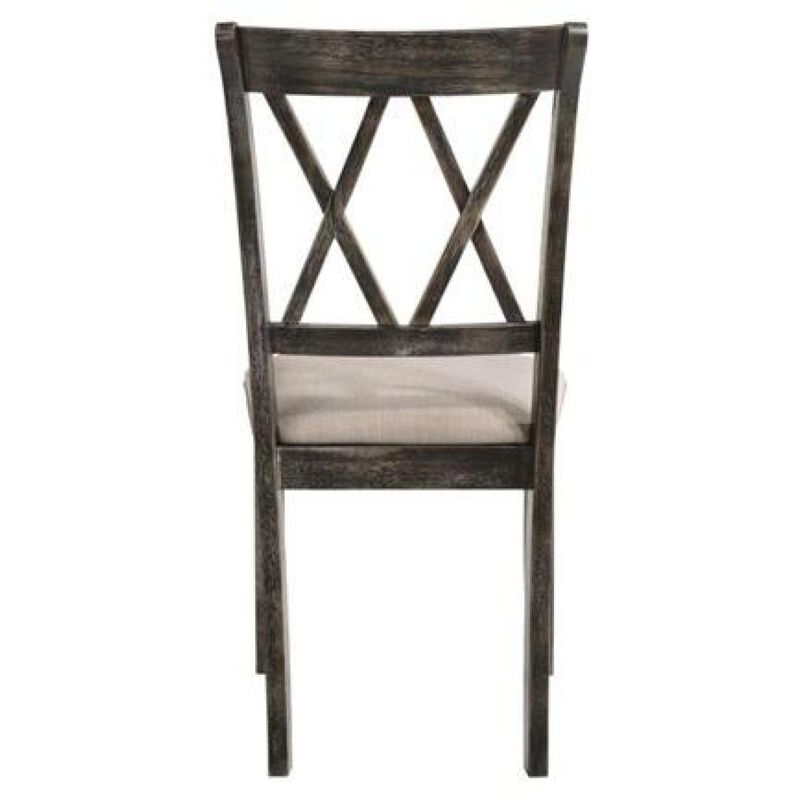 Claudia II Side Chair (Set-2) in Fabric & Weathered Gray