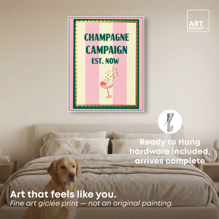 Champagne Campaign Drinks and Spirits Canvas Print by Art Remedy