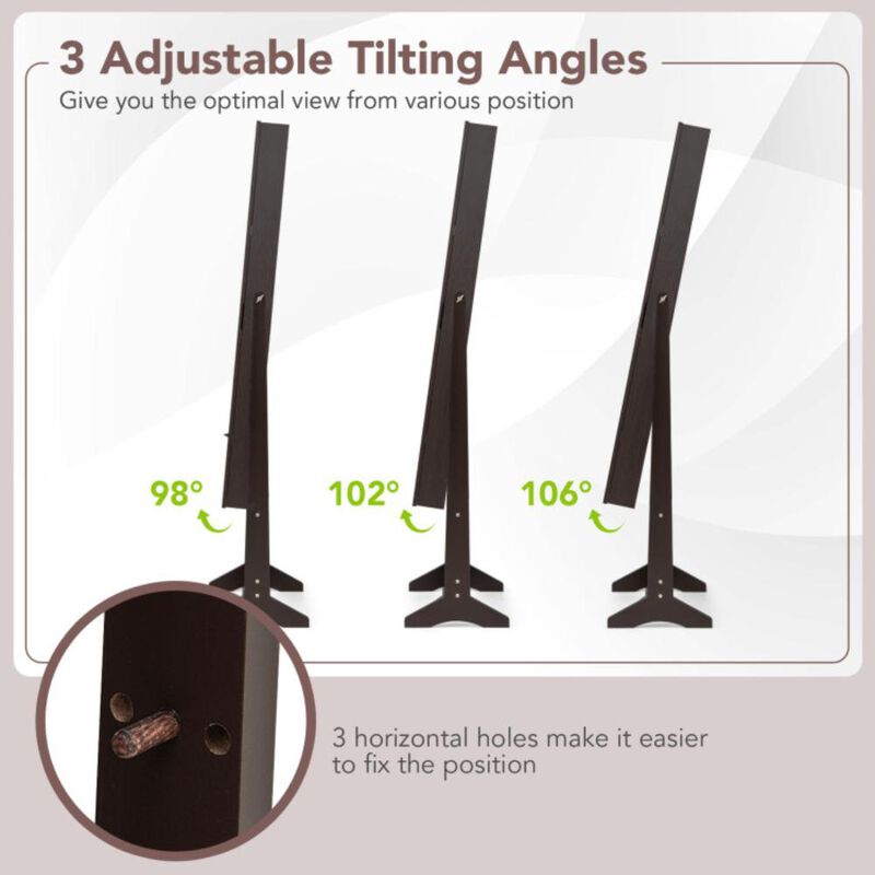 Hivvago Mirrored Standing Jewelry Cabinet Storage Box