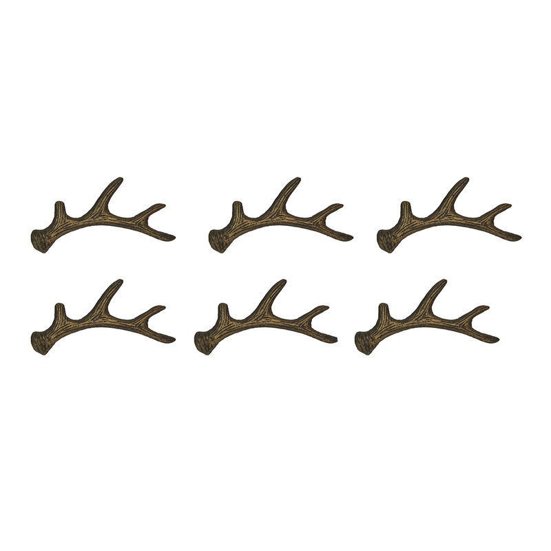 Set of 6 Antique Bronze Finish Cast Iron Deer Antler Drawer Pulls &ndash; Perfect for Cabinets and Dressers, 6.25 Inches Long, Ideal for Western-inspired Homes image number 2