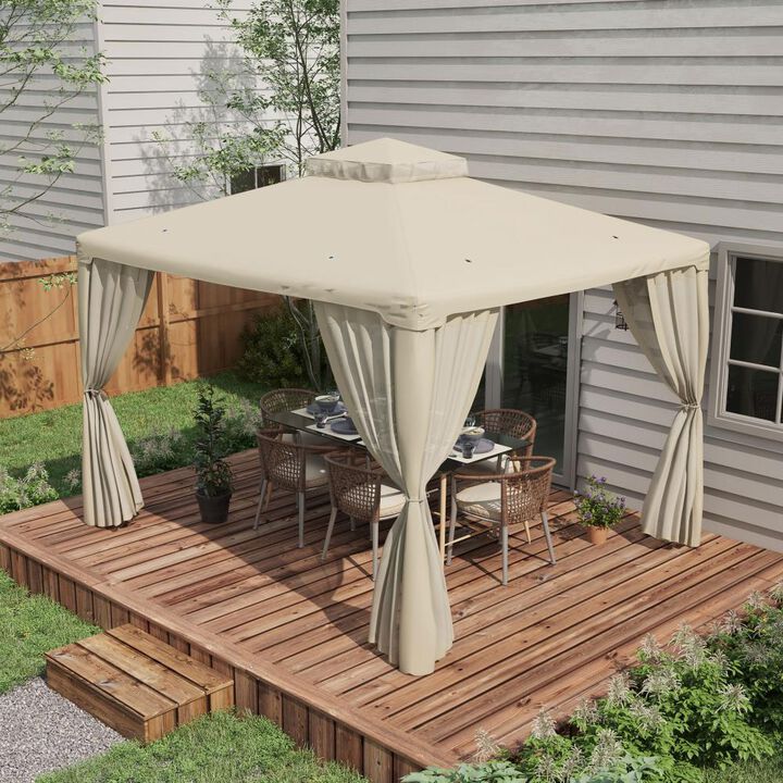 Hivvago 9.6' x 11.6' Garden Gazebo with Double Roof