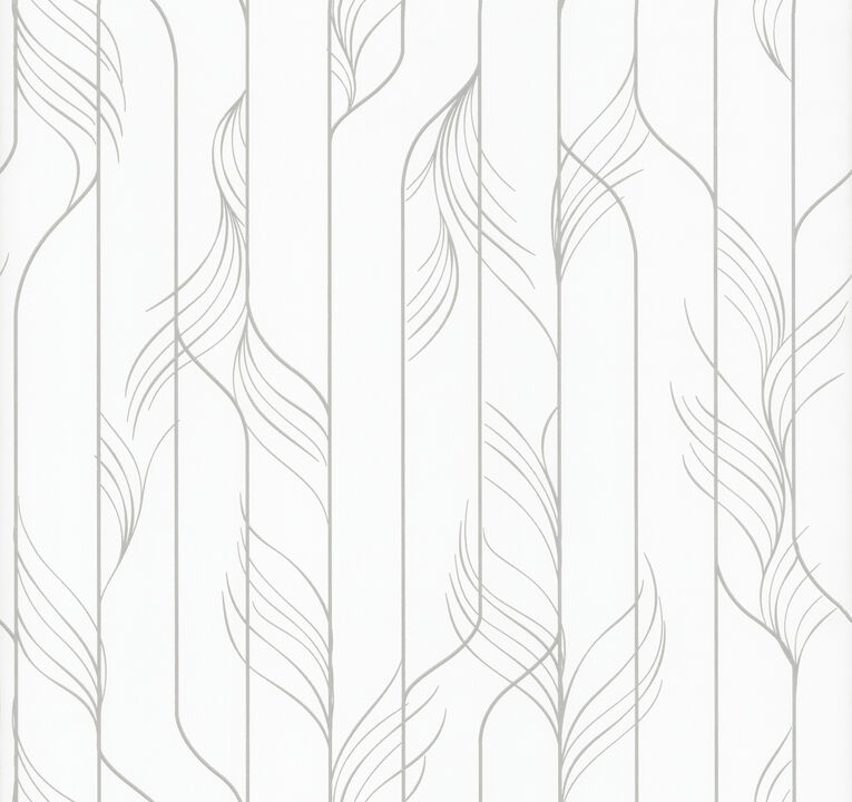Elemental Thread White & Silver Wallpaper