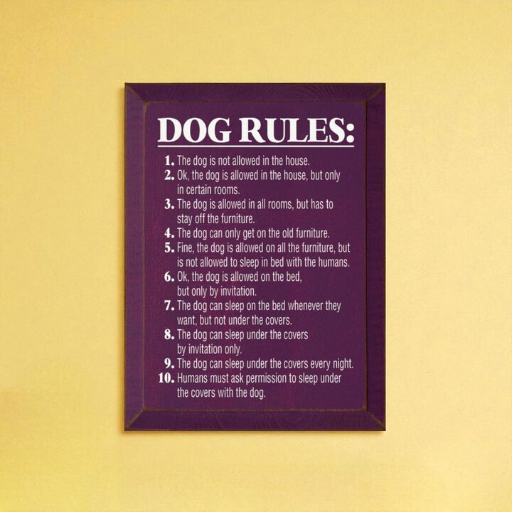 Funny Pet Rules Wood Sign Dog Lover Rustic Farmhouse Wall Hanging Decor