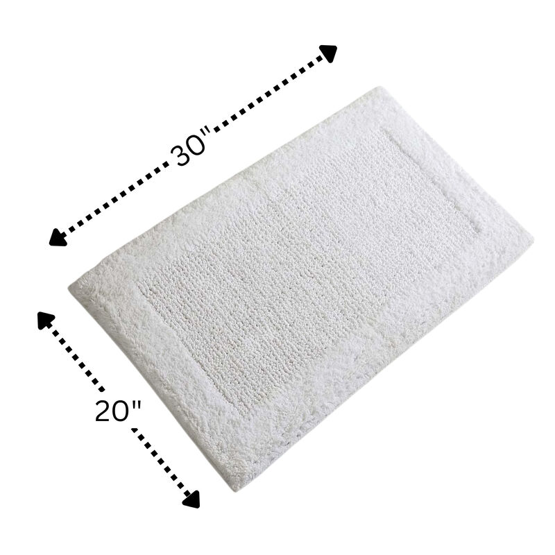 Knightsbridge Naples 220 GSF Non Skid Back Bath Rug 20 x 30 - White