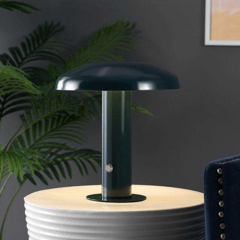 Suillius Contemporary Bohemian Rechargeablecordless Iron Integrated LED Mushroom Table Lamp