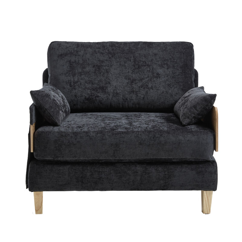 Merax Foldable Chenille Sofa Chair Convertible Futon Sleeper