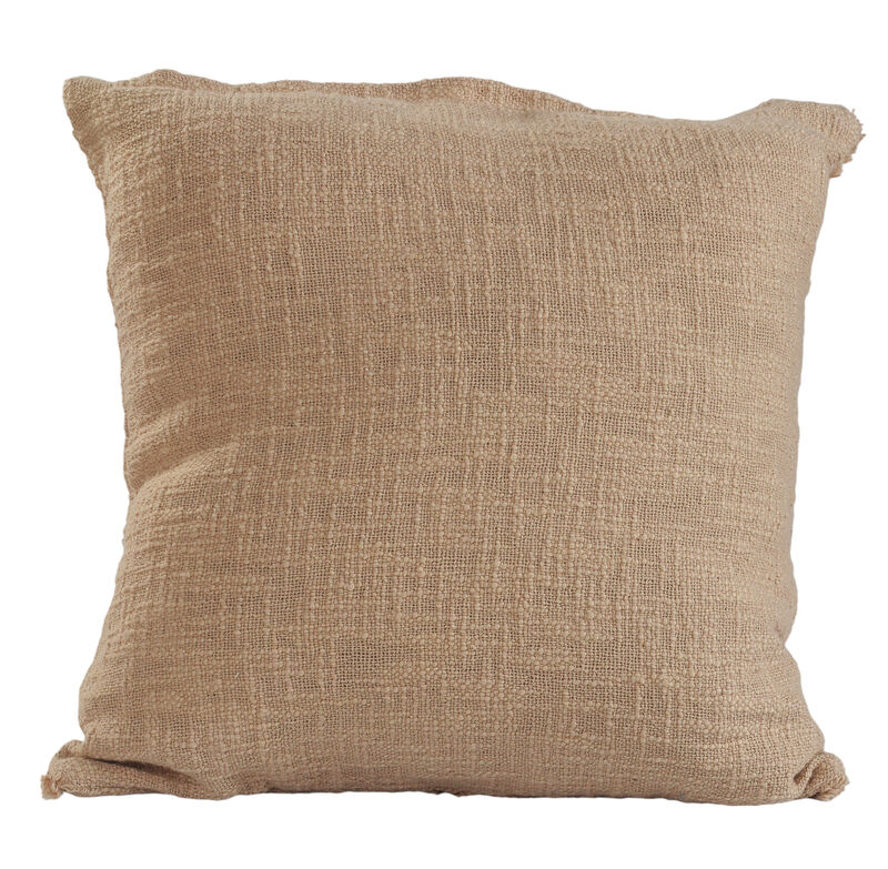 HomeRoots Set of Two Tan Diamond Cotton Throw Pillow With Fringe image number 2