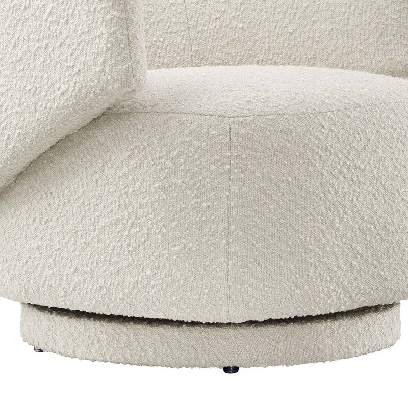 Celestia Boucle Fabric Fabric and Wood Swivel Chair image number 5