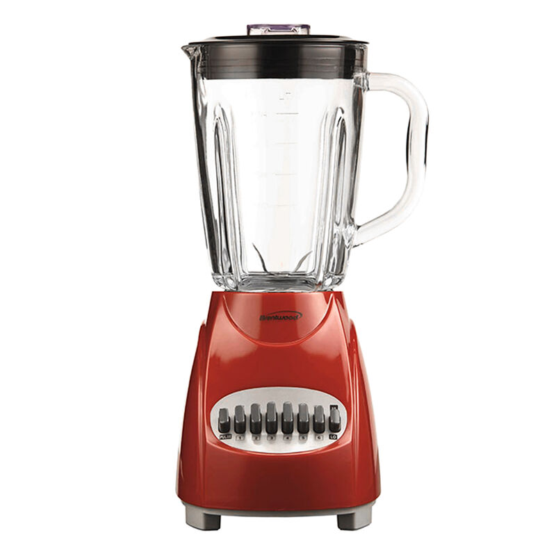 Brentwood 12 Speed Blender with Glass Jar in Red image number 1