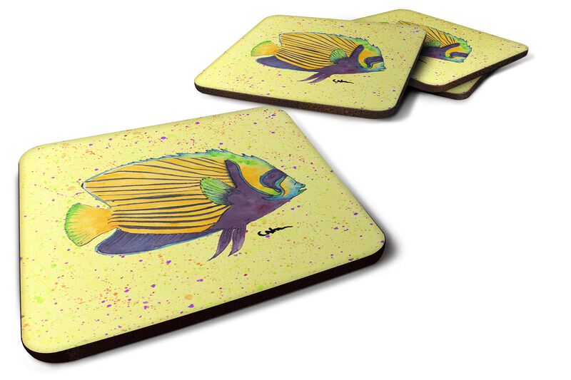 Caroline's Treasures 8528FC Tropical Fish Foam Coasters (Set of 4), 3.5 H x 3.5 W, Multicolor