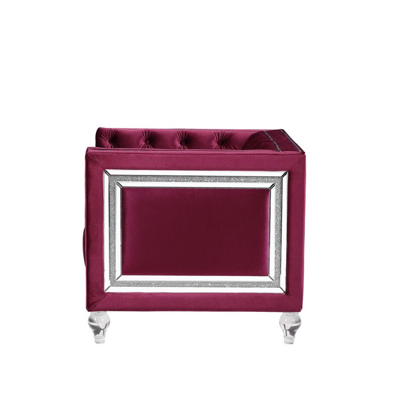 Heibero Chair, Burgundy Velvet