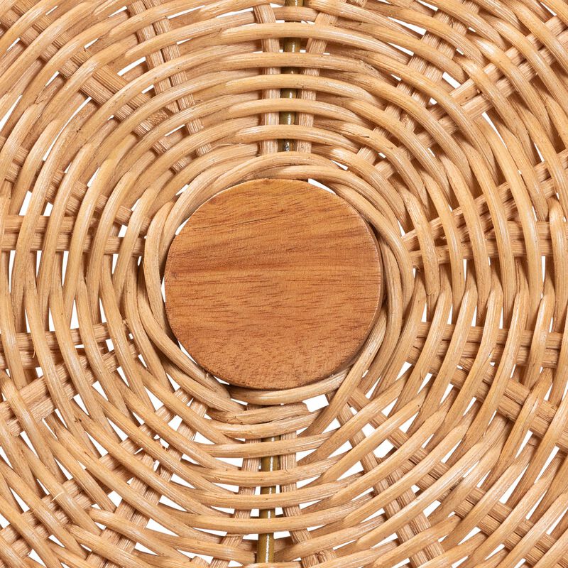 bali & pari Oberon Natural Rattan Dining Chair with Cushion - Handwoven Wicker Bistro Accent Seating with Sunburst Backrest image number 6
