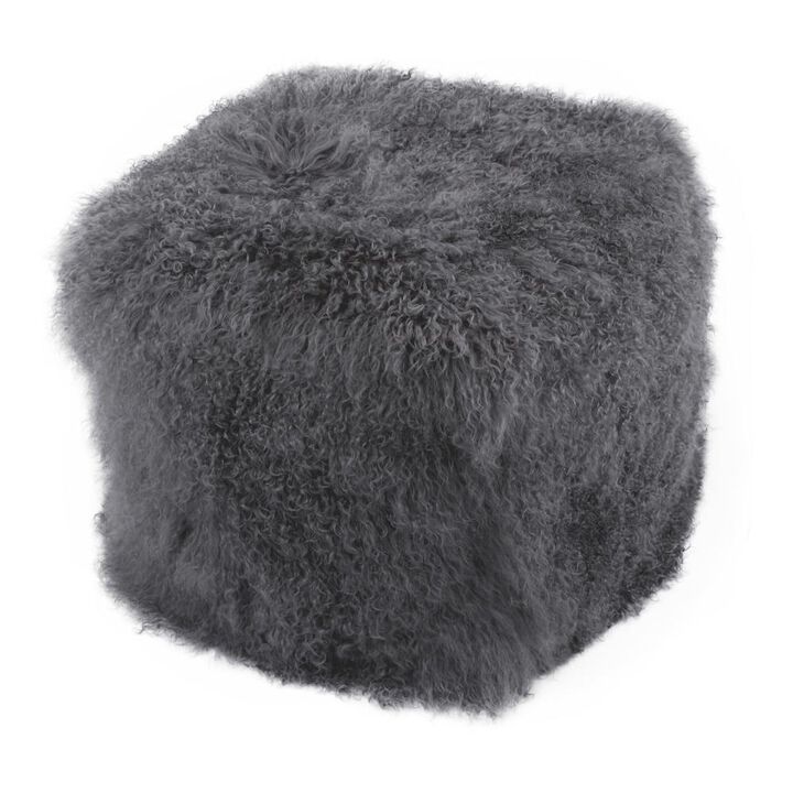 Belen Kox Luxe Smoke Lamb Fur Pouf - Glam Collection, Belen Kox