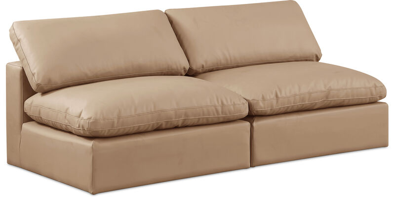 Meridian Furniture Comfy Tan Vegan Leather Modular Sofa