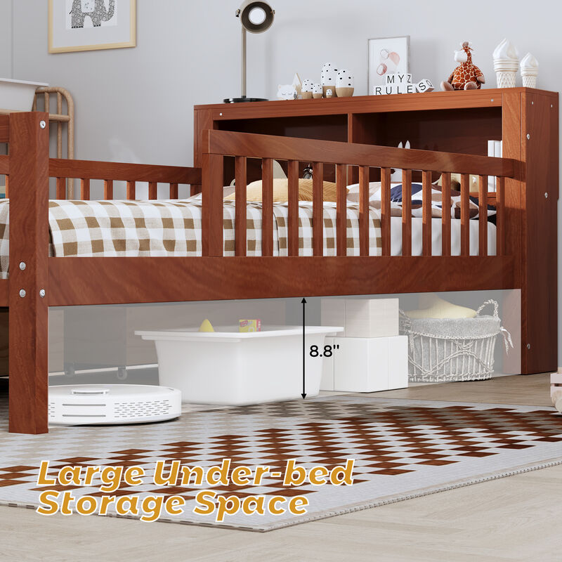 Merax Platform Bed with Headboard Storage Rack