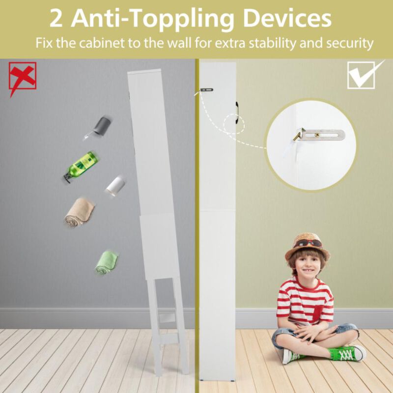 Hivvago 4-Tier Space-saving Toilet Sorage Cabinet with Open Shelves