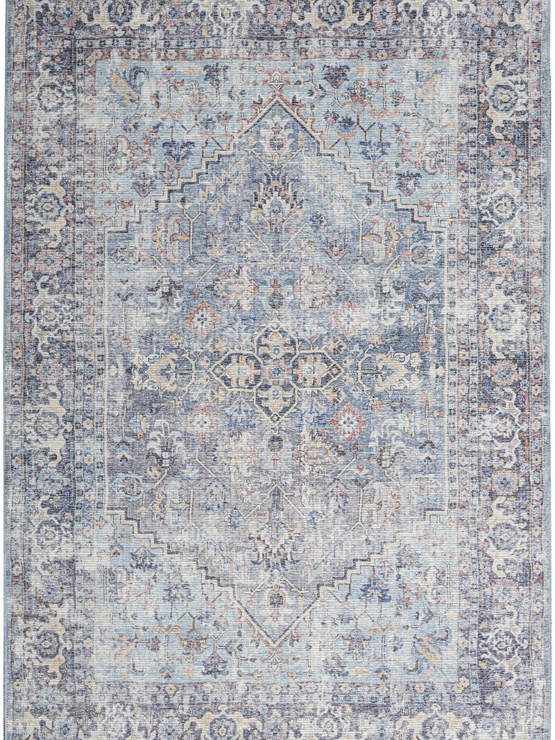 Machine Washable Series 1 SR104 Light Gray/Blue 7'10" x 9'10" Rug