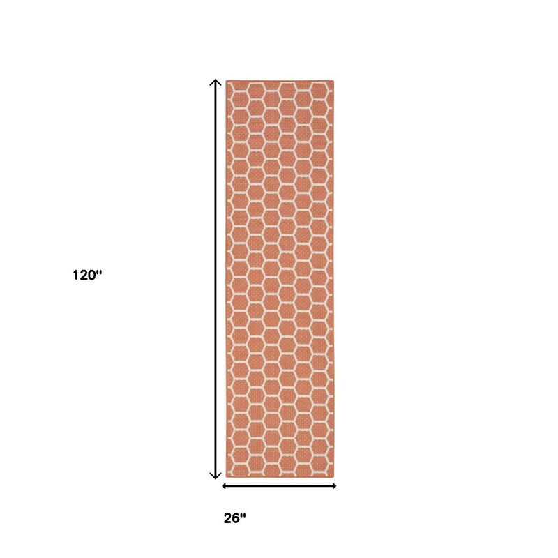 HomeRoots Geometric Indoor Outdoor Runner Rug image number 2