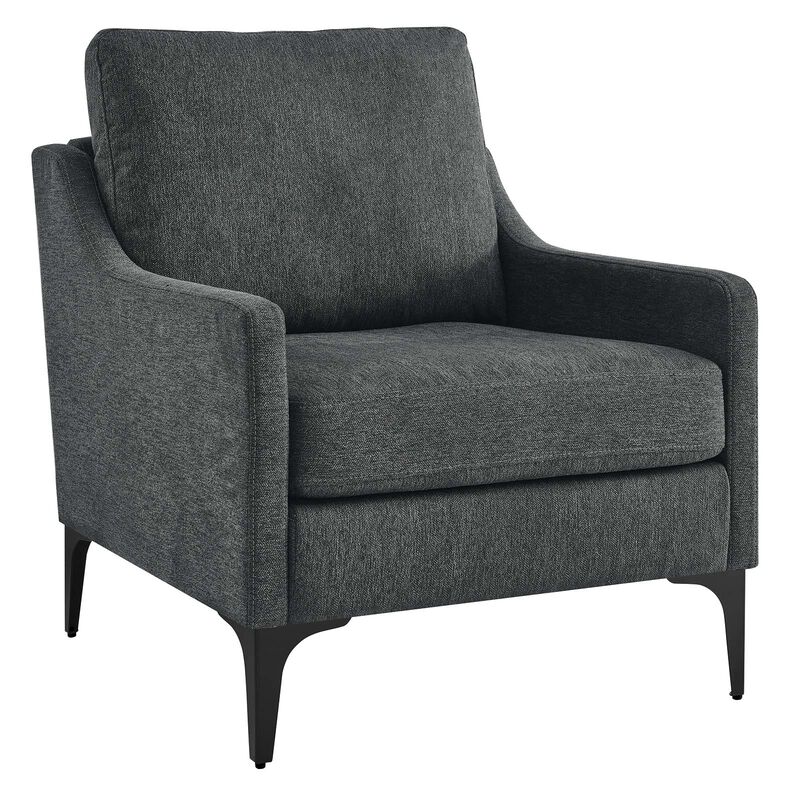 Corland Upholstered Fabric Armchair Gray