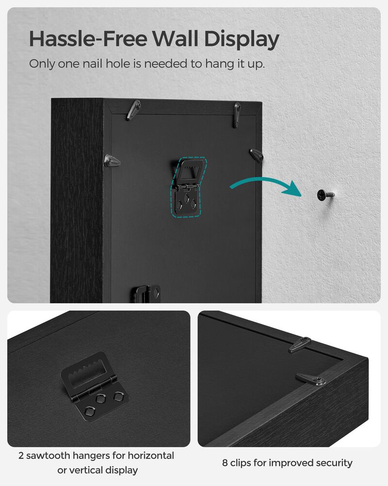 Shadow Box Frame, 8x10 Black Box Frame Display Case