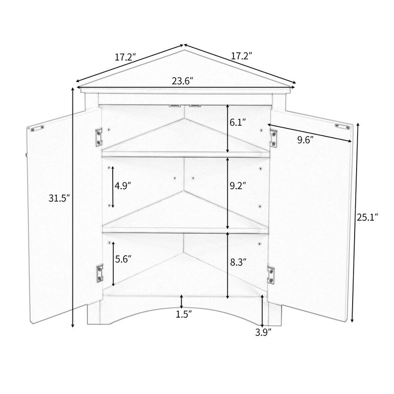 Folreb Triangle Bathroom Storage Cabinet image number 9