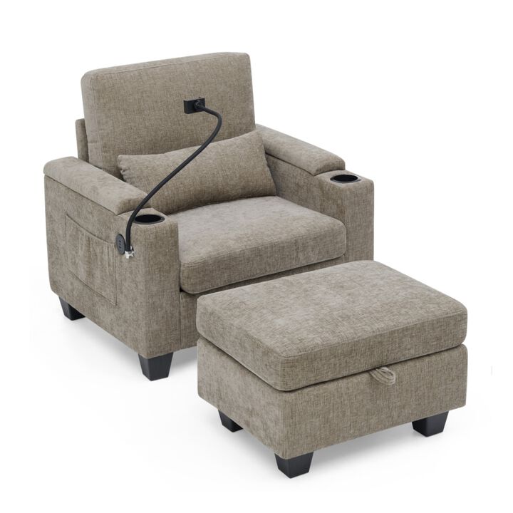 Kurtfo Chenille Accent Chair Set