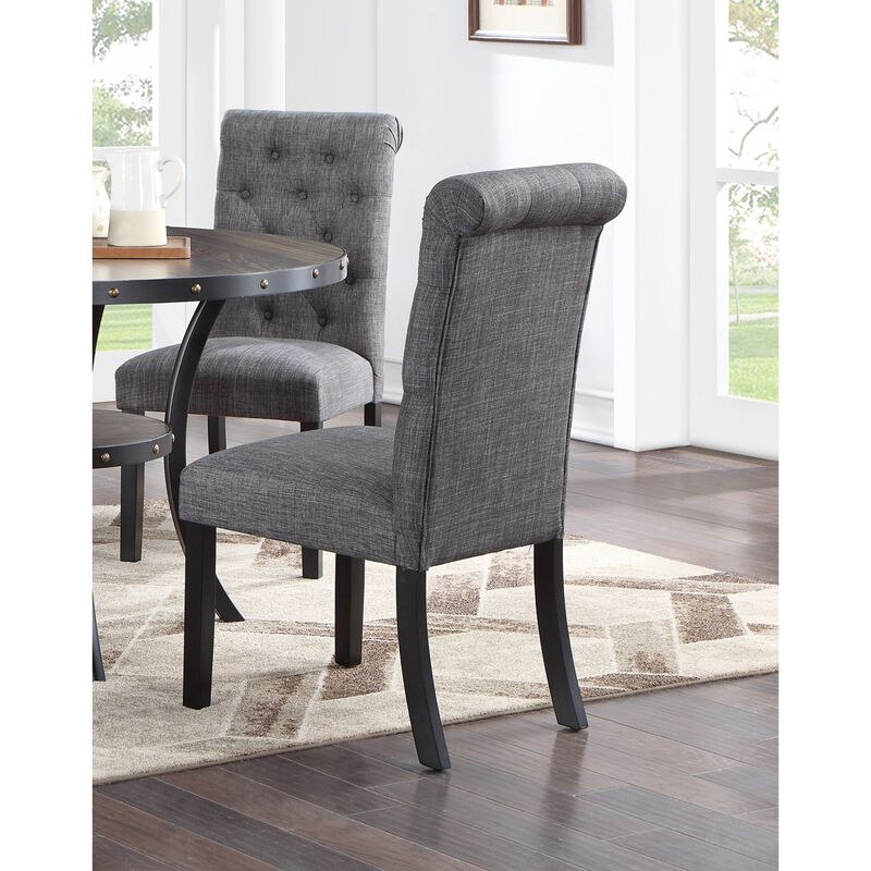 Streamdale Contemporary Charcoal Fabric Dining Chairs Set image number 7